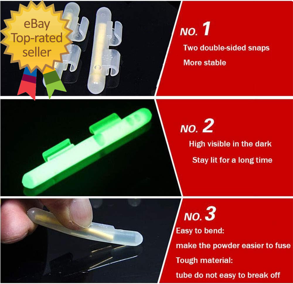 Clip-On Fishing Glow Sticks for Pole Fishing Rod Tip Light Fishing Pole Light St