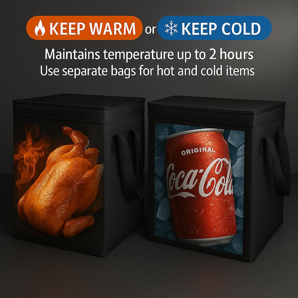Musbus Catering Bag Doordash 22X14X13 3 Pack Insulated Food Delivery Bag Cooler Bags Keep Food Warm Therma Cooler Bags Therma Catering Shopper Accessories Hot
