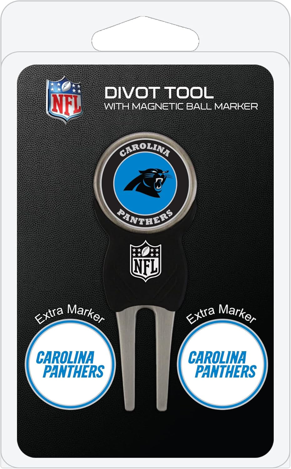 Team Golf NFL Divot Tool with 3 Golf Ball Markers Pack, Markers Are Removable Magnetic Double-Sided Enamel