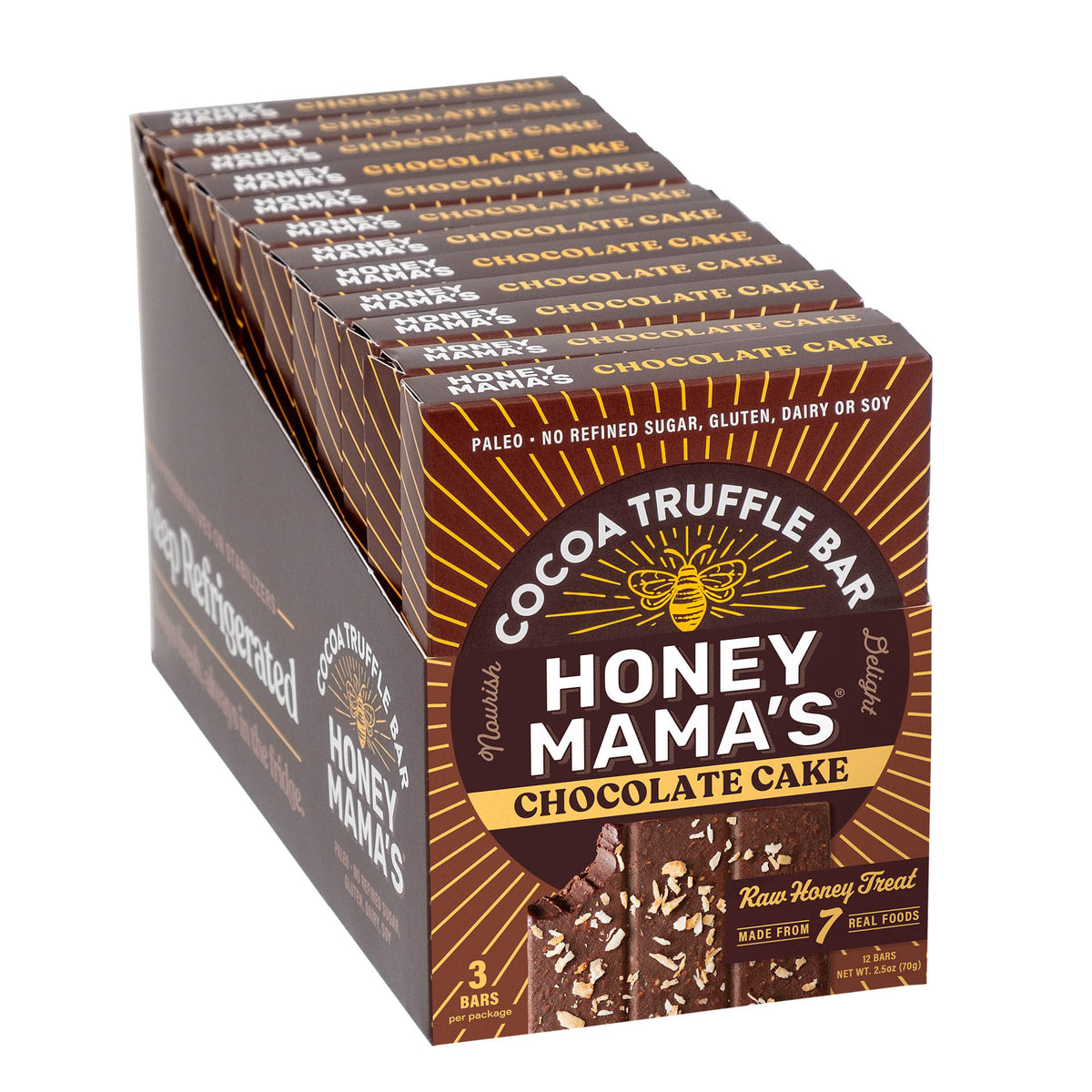 Honey Mama'S Cocoa Truffle Bars, 2.5 Oz, Chocolate Cake 12-Ct