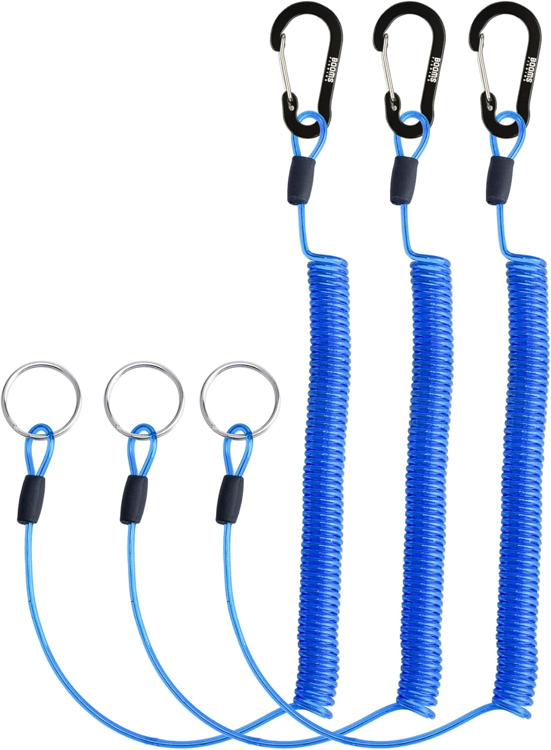 Booms Fishing T01 Coiled Lanyards for Fishing Rods and Fly Fishing Nets