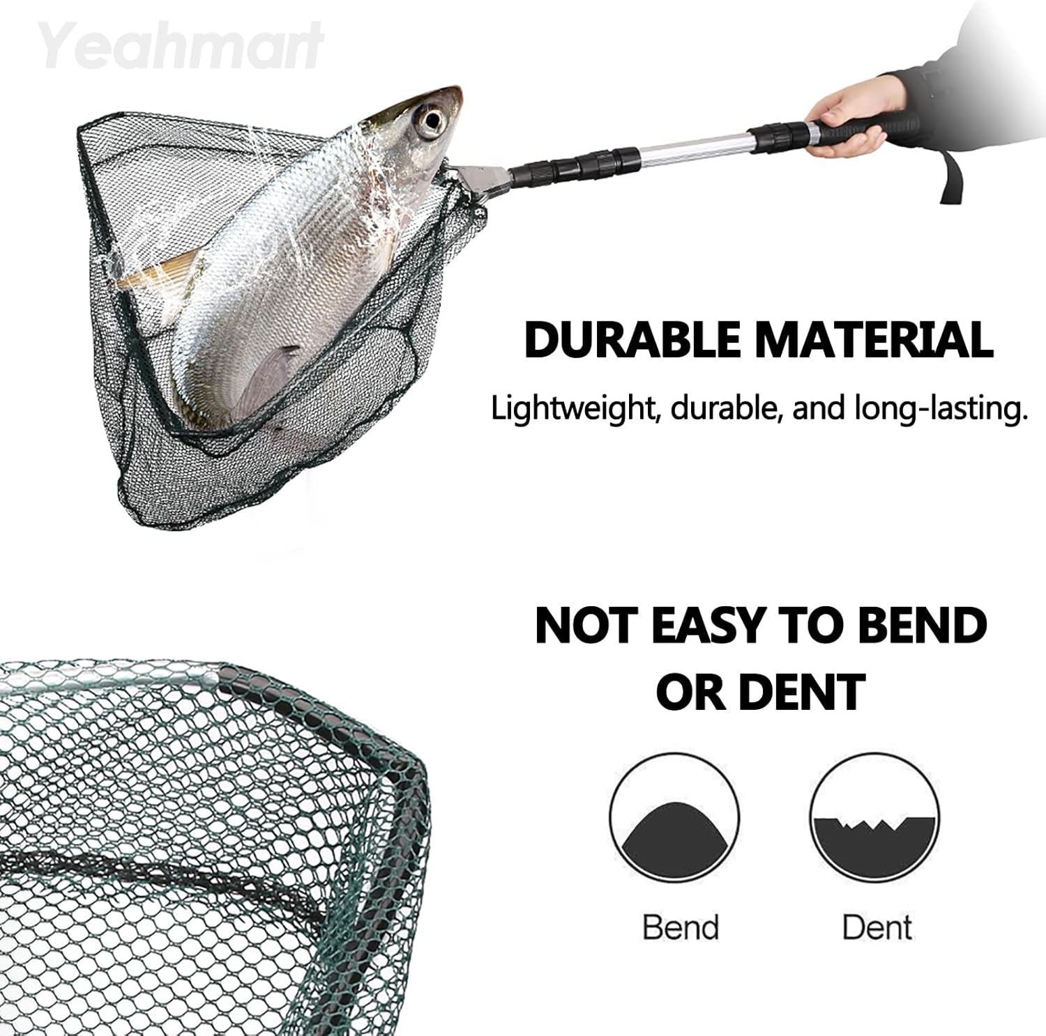 Fishing Net Minnow Nets with Aluminum Collapsible Telescopic Fishing Pole Handle