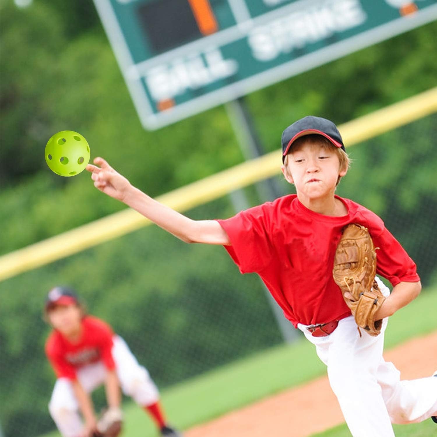 Anteer 12 Pack Plastic Baseball Practice Baseballs for Hitting, Indoor Outdoor Lightweight Balls Baseball Batting Training