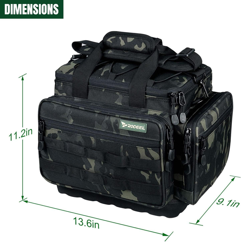 Rodeel Fishing Tackle Bags - Saltwater or Freshwater Fishing Bags with 4 Trays