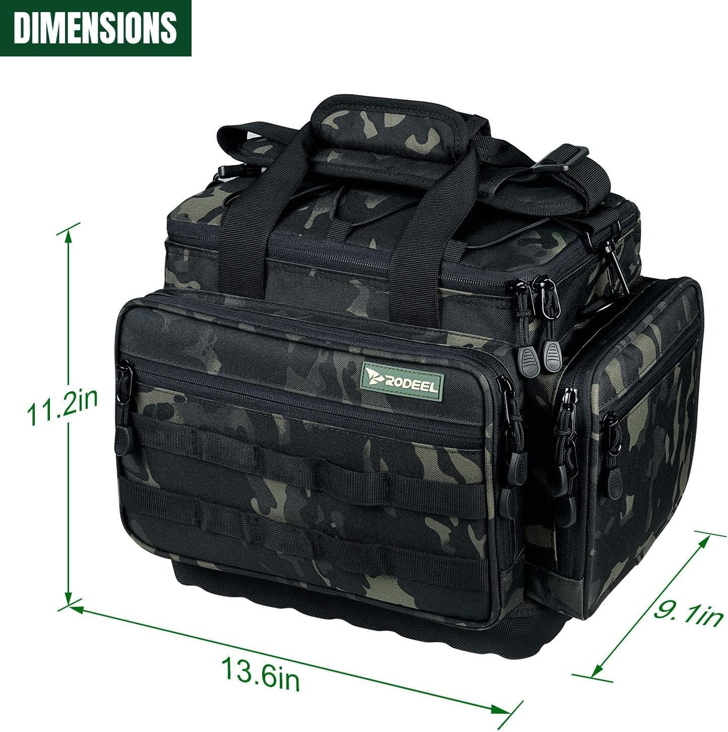 Rodeel Fishing Tackle Bags - Saltwater or Freshwater Fishing Bags with 4 Trays