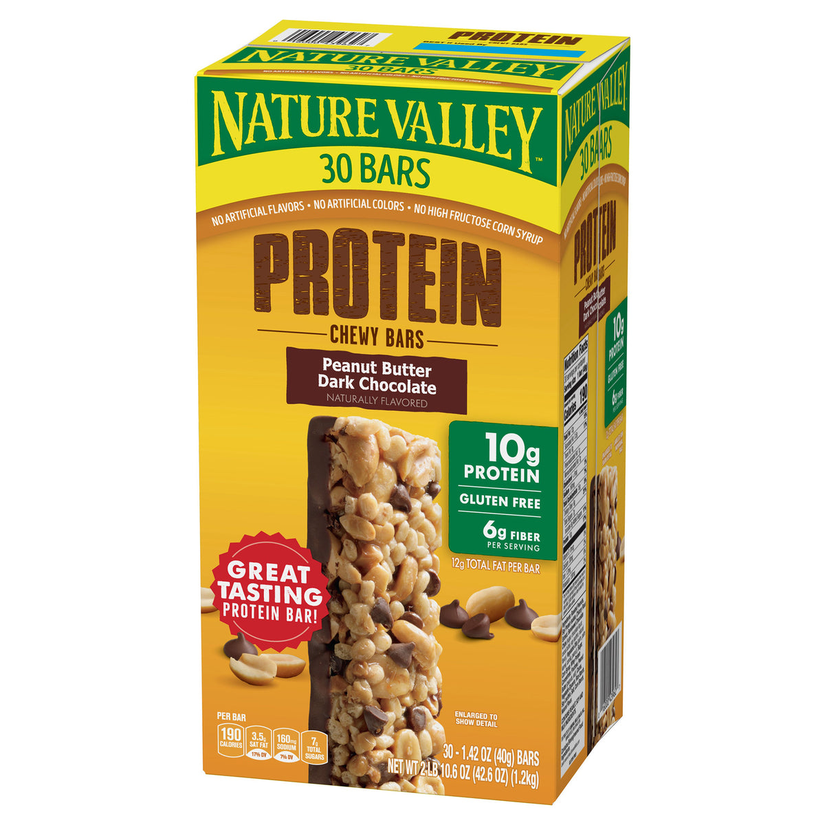 Nature Valley Protein Bar, Peanut Butter Dark Chocolate, 1.42 Oz, 30-Count