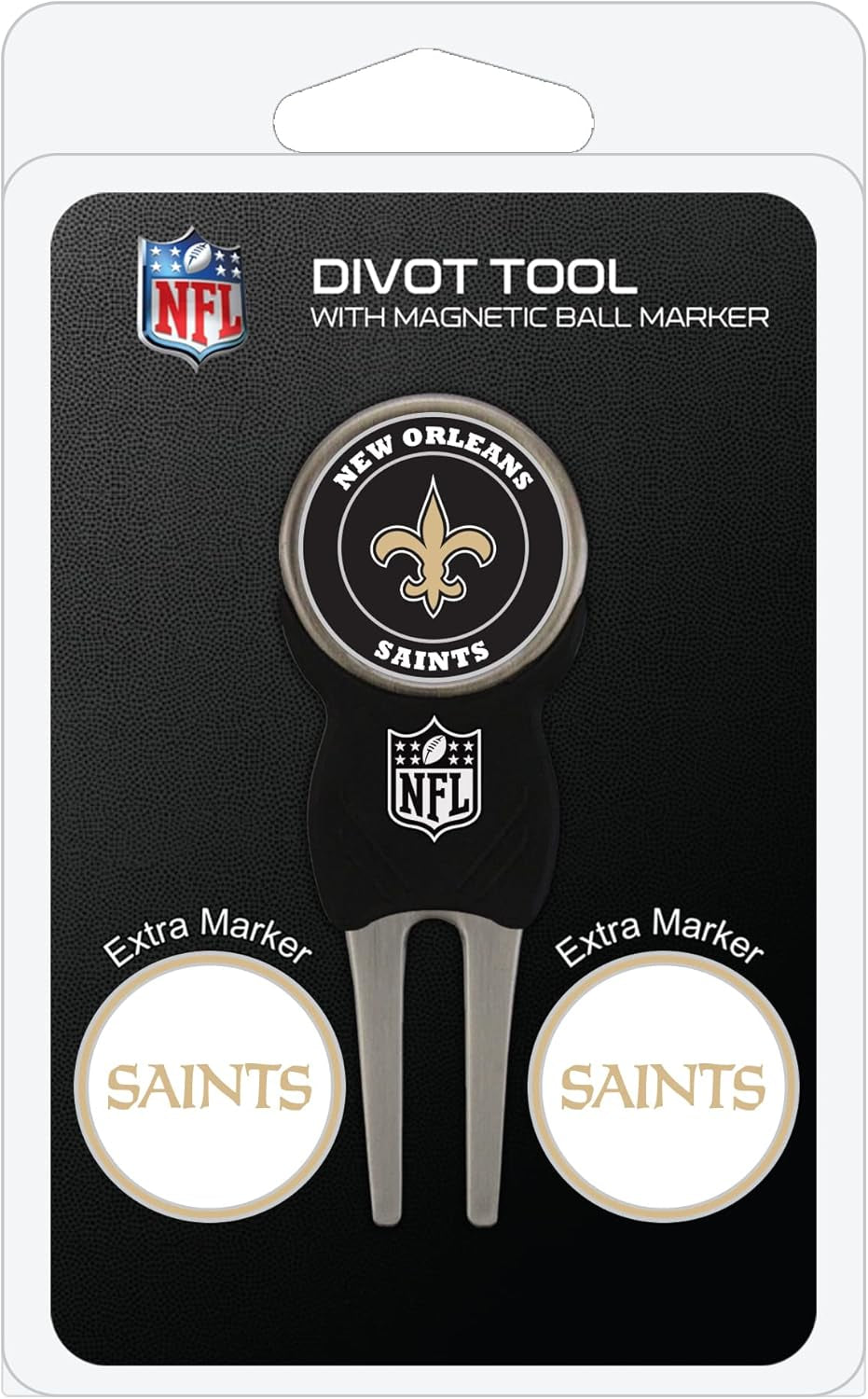 Team Golf NFL Divot Tool with 3 Golf Ball Markers Pack, Markers Are Removable Magnetic Double-Sided Enamel