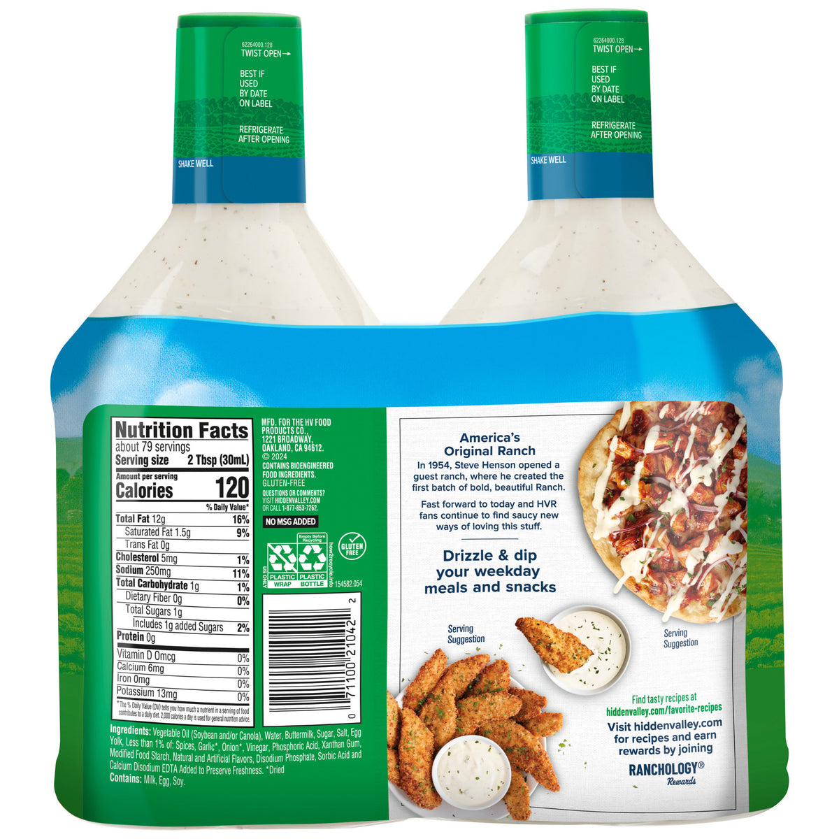 Hidden Valley Original Ranch Homestyle Dressing, 40 Fl Oz, 2-Count
