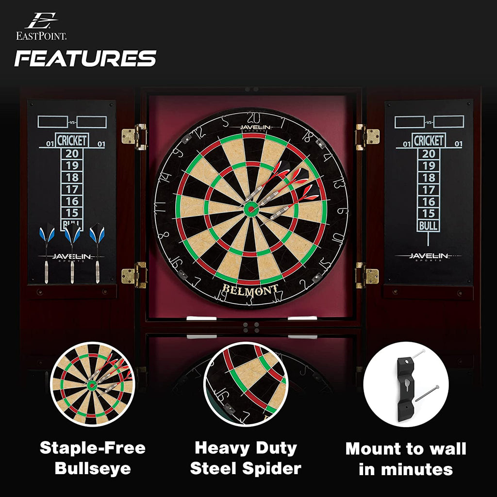 Eastpoint Sports Bristle Dartboard and Cabinet Sets- Features Easy Assembly - Complete with All Accessories