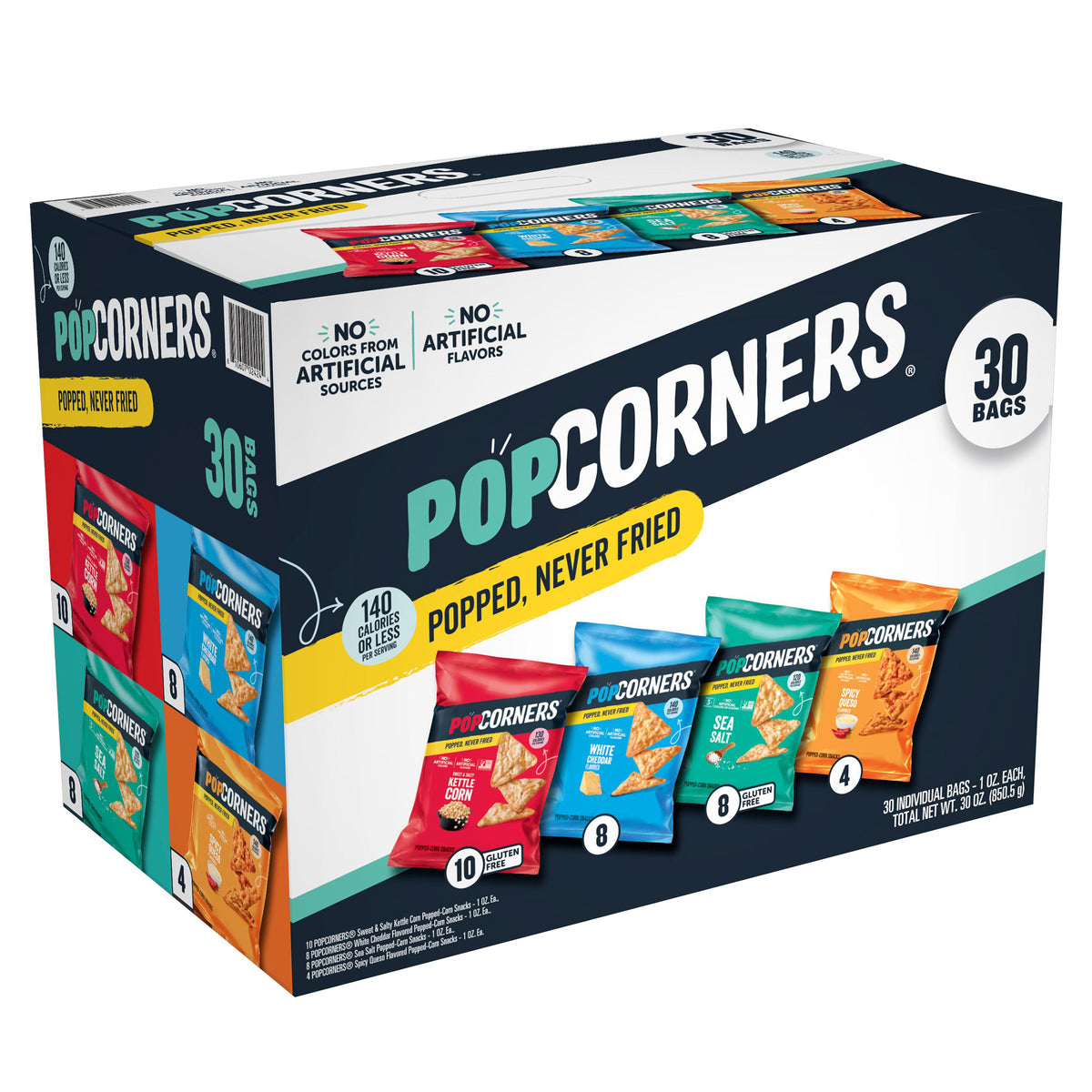 Popcorners Popped Corn Snacks Variety Pack, 1 Oz, 30-Count