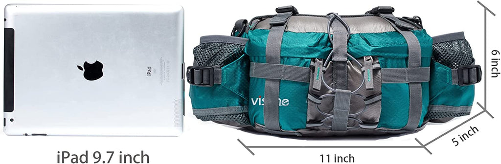 VISCNE Outdoor Fanny Pack Hiking Fishing Waist Bag 2 Water Bottle Holder Lumbar Pack
