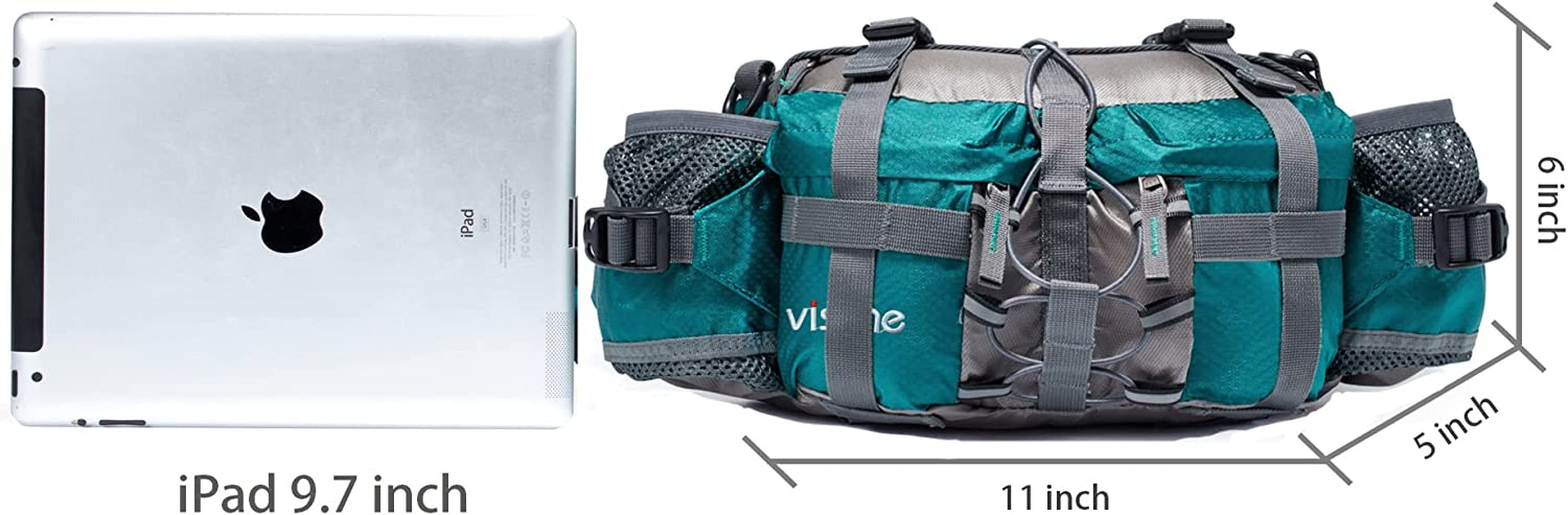 VISCNE Outdoor Fanny Pack Hiking Fishing Waist Bag 2 Water Bottle Holder Lumbar Pack