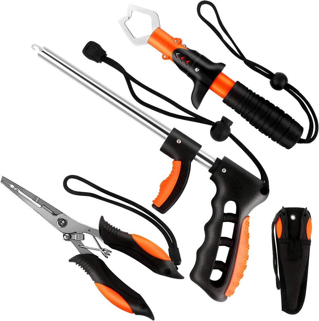 Mouhike Fishing Tool Kit Fishing Pliers, Fish Lip Gripper, Fishing Hook Remover, Handheld Digital Fishing Scale, Ice Fly Fish Pliers Fishing Gear Accessories Fishermen Gift (Battery Not Included)