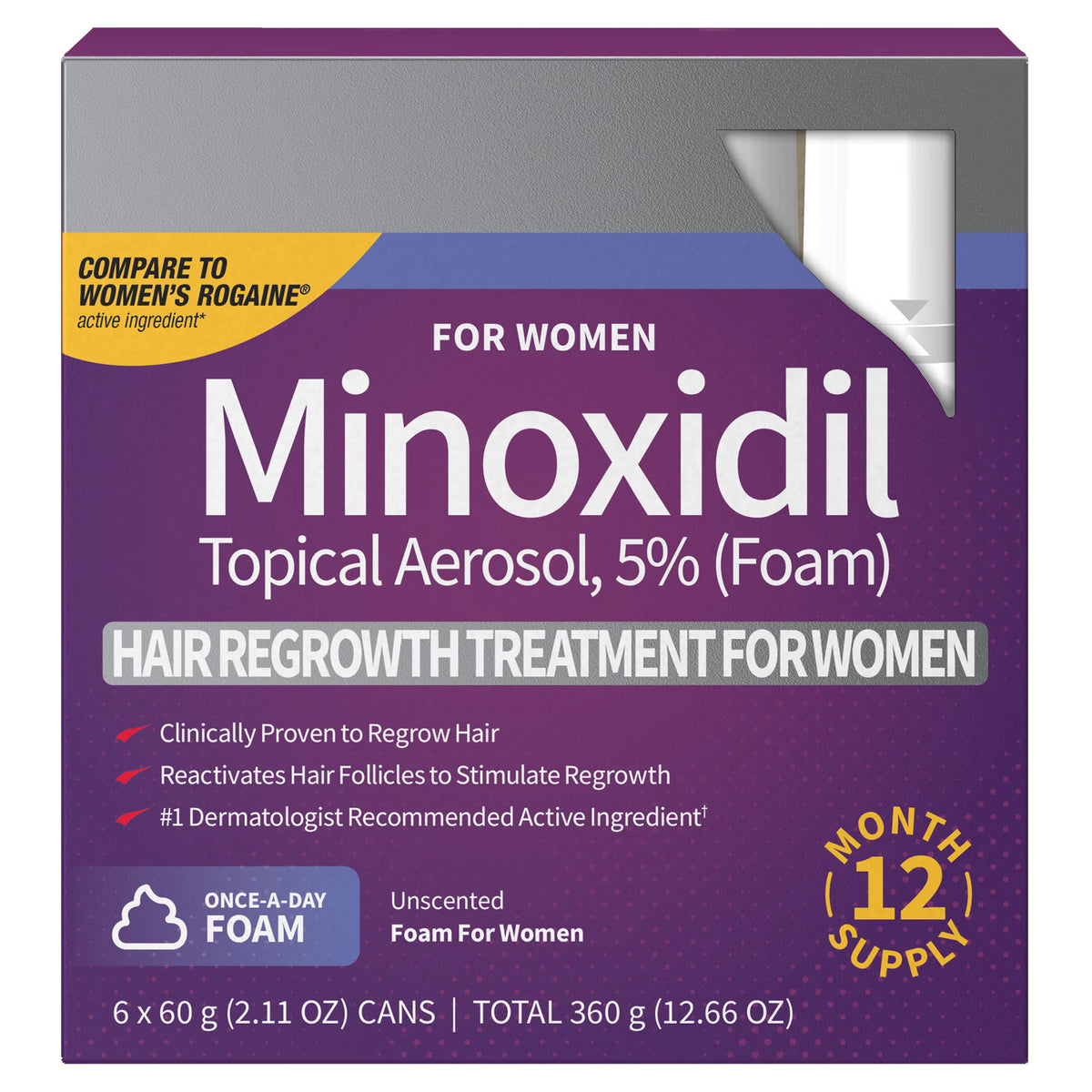 Women'S Minoxidil by Perrigo Hair Regrowth Treatment 2.11 Fl Oz, 6-Pack