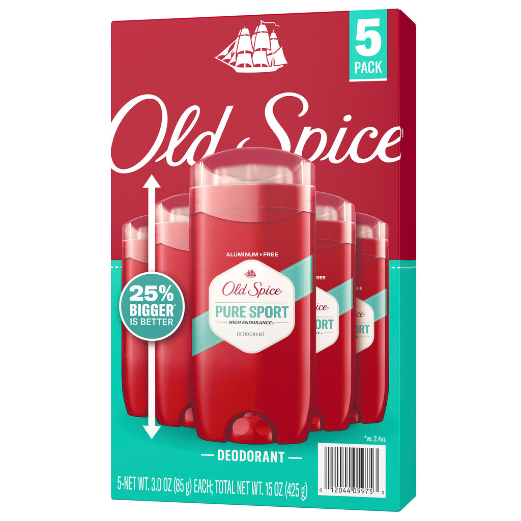 Old Spice Deodorant for Men, Pure Sport High Endurance, 3 Oz, 5-Pack