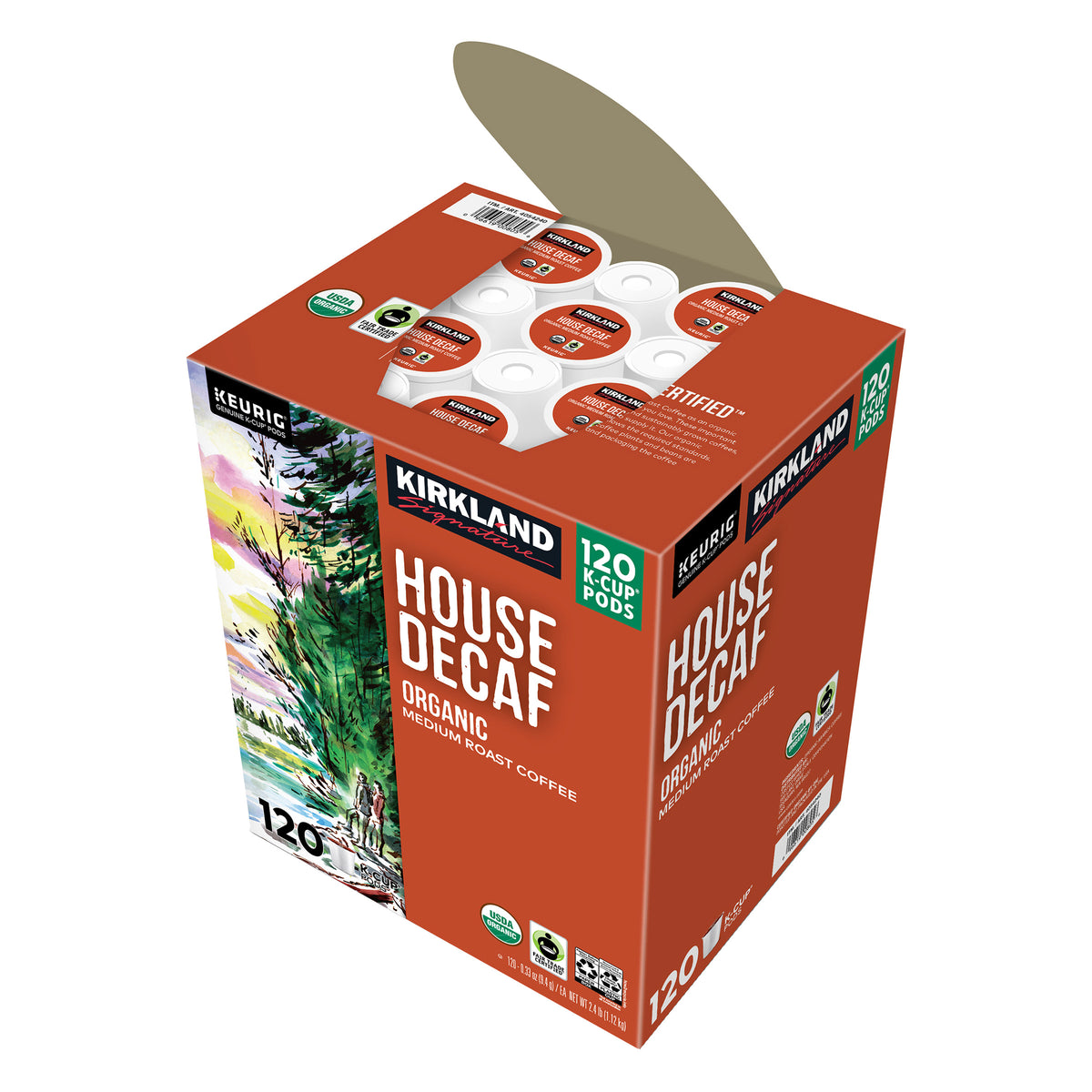 Kirkland Signature Coffee Organic House Decaf K-Cup Pod, 120-Count