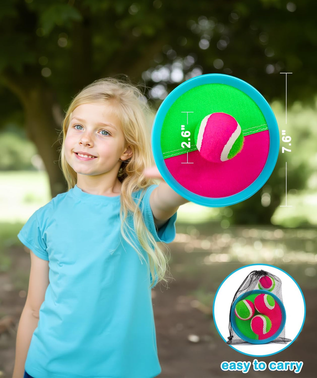 Toss and Catch Ball Set Beach Pool Toys for Kids Toddler Classic Outdoor Yard Camping Games Toys for 3 4 5 6 7 8 Year Old Boys Girls Birthday Gift