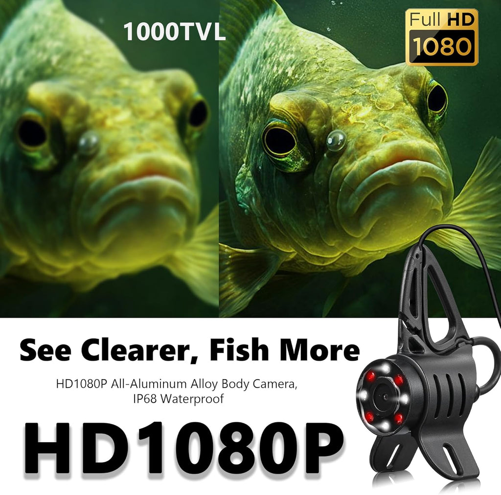 [Fishpro® 2026 Upgrade] 4.5'' True HD 1080P Underwater Fishing Camera (Plug & Play) - Ice Fishing Camera Underwater W/ 5,000Mah, USB-C, IR+LED, Fish Finder for Ice/Lake/Kayak, 20M/66Ft