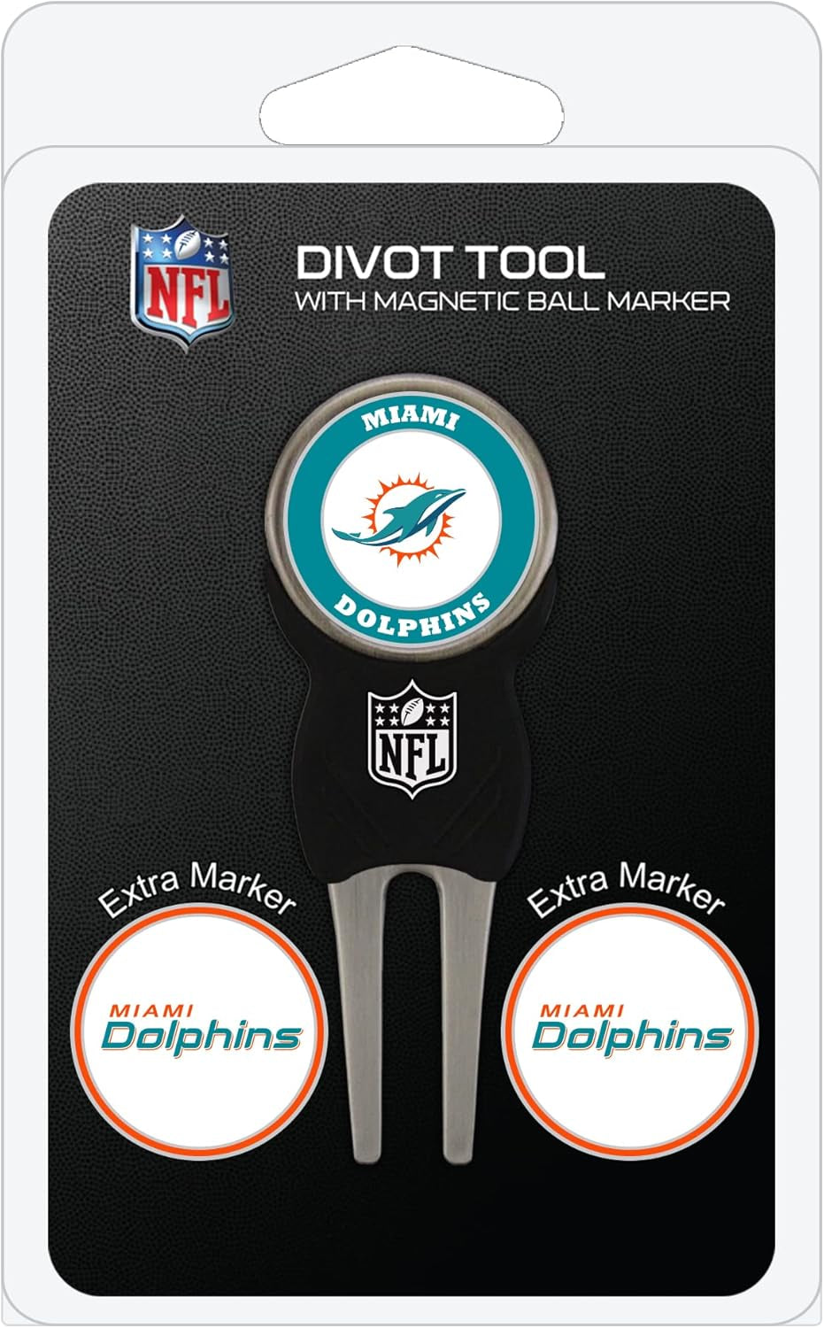 Team Golf NFL Divot Tool with 3 Golf Ball Markers Pack, Markers Are Removable Magnetic Double-Sided Enamel