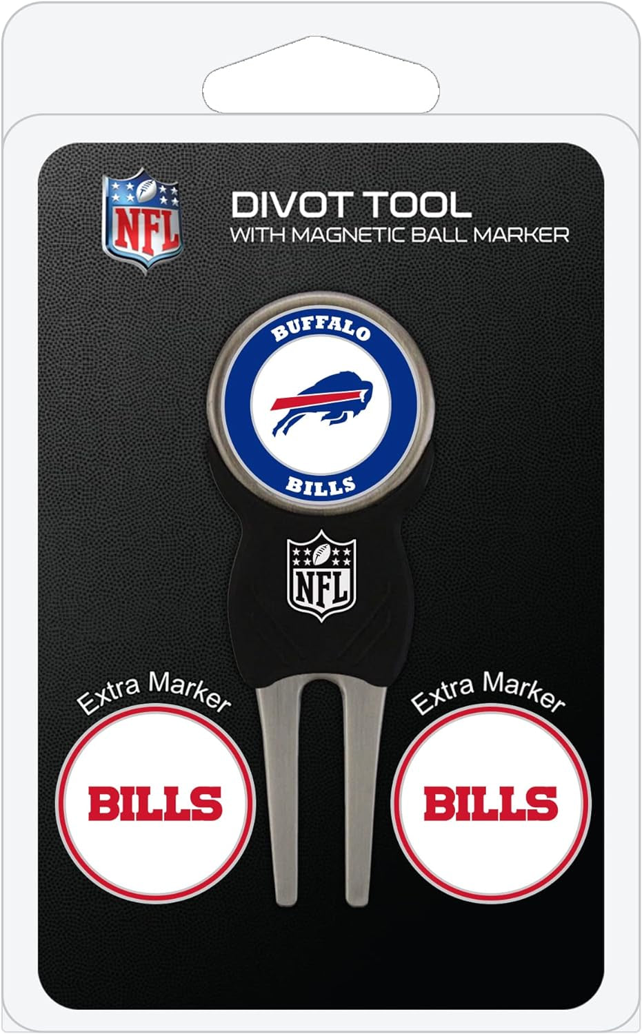 Team Golf NFL Divot Tool with 3 Golf Ball Markers Pack, Markers Are Removable Magnetic Double-Sided Enamel