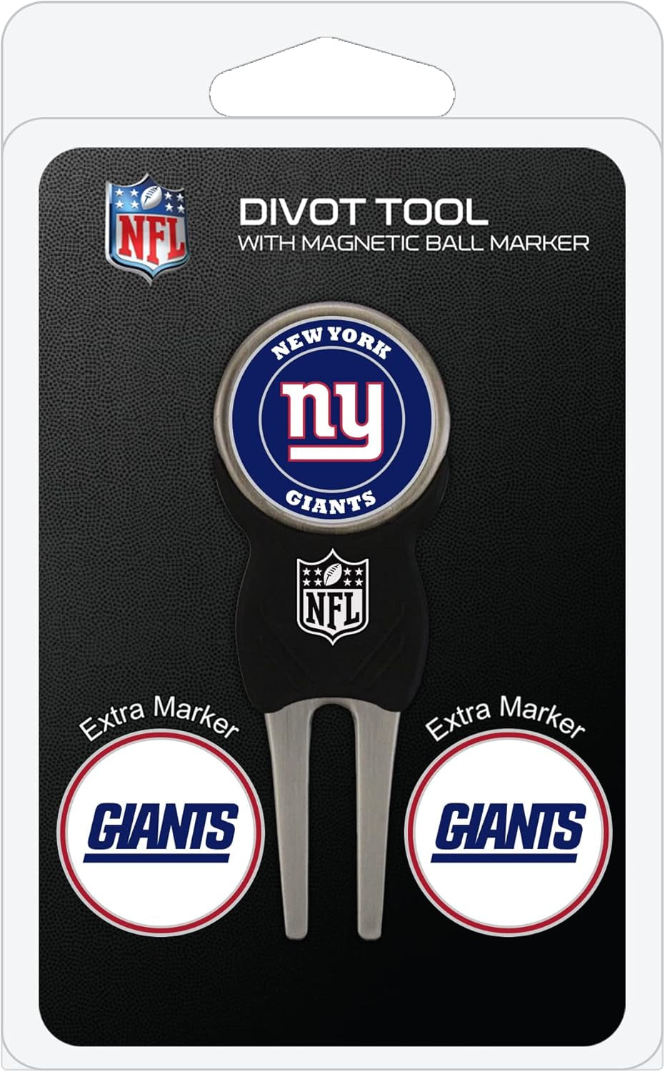 Team Golf NFL Divot Tool with 3 Golf Ball Markers Pack, Markers Are Removable Magnetic Double-Sided Enamel