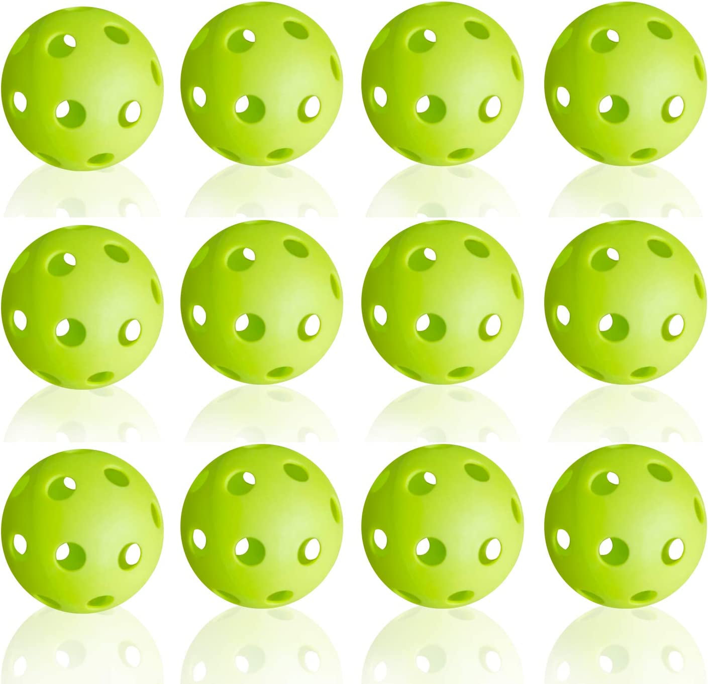 Anteer 12 Pack Plastic Baseball Practice Baseballs for Hitting, Indoor Outdoor Lightweight Balls Baseball Batting Training