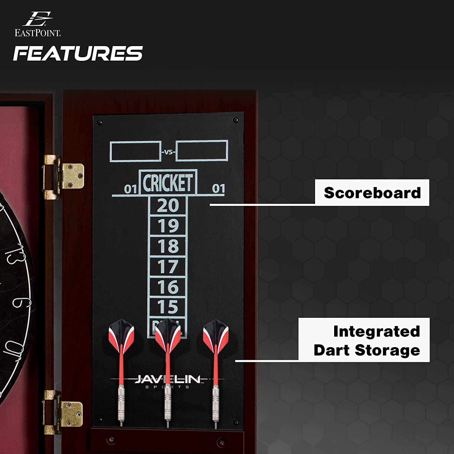 Eastpoint Sports Bristle Dartboard and Cabinet Sets- Features Easy Assembly - Complete with All Accessories