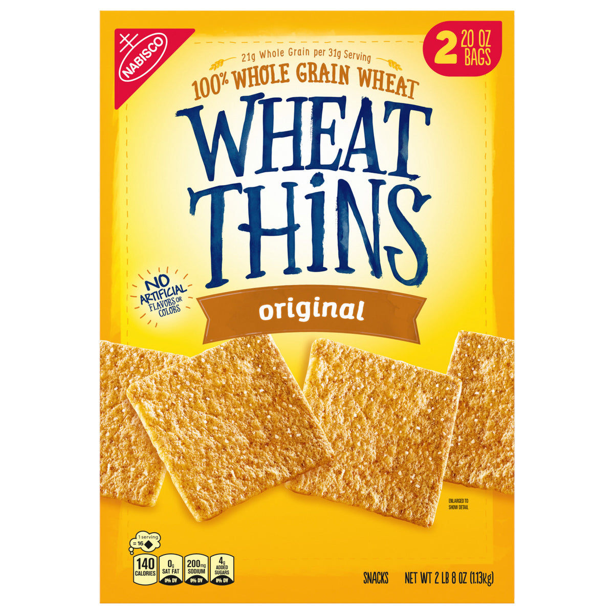 Wheat Thins Whole Grain Wheat Crackers, Original, 40 Oz