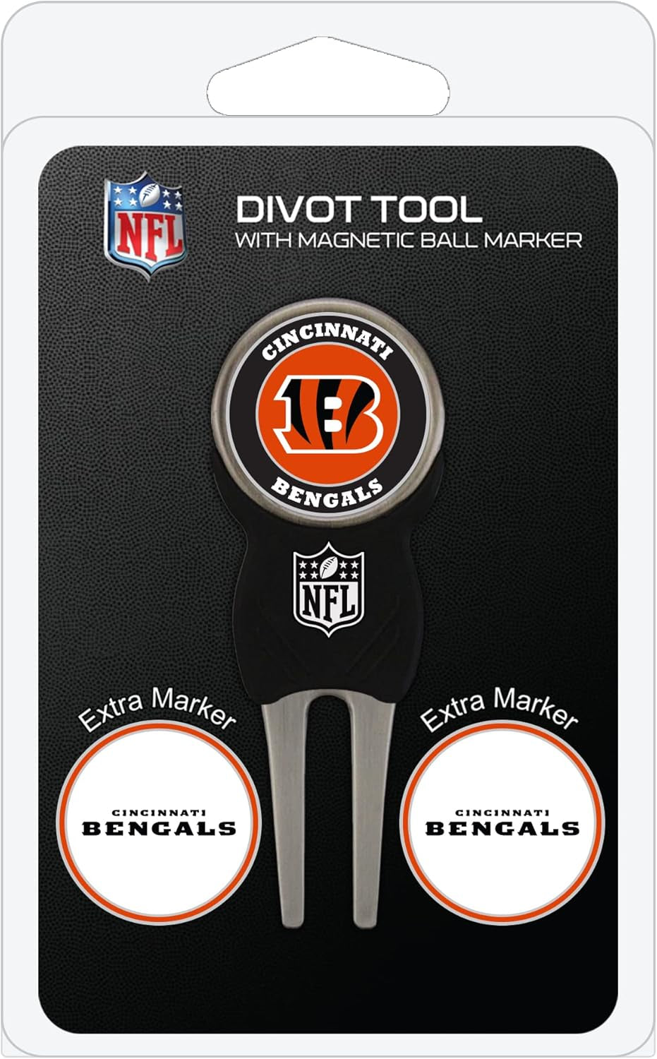 Team Golf NFL Divot Tool with 3 Golf Ball Markers Pack, Markers Are Removable Magnetic Double-Sided Enamel