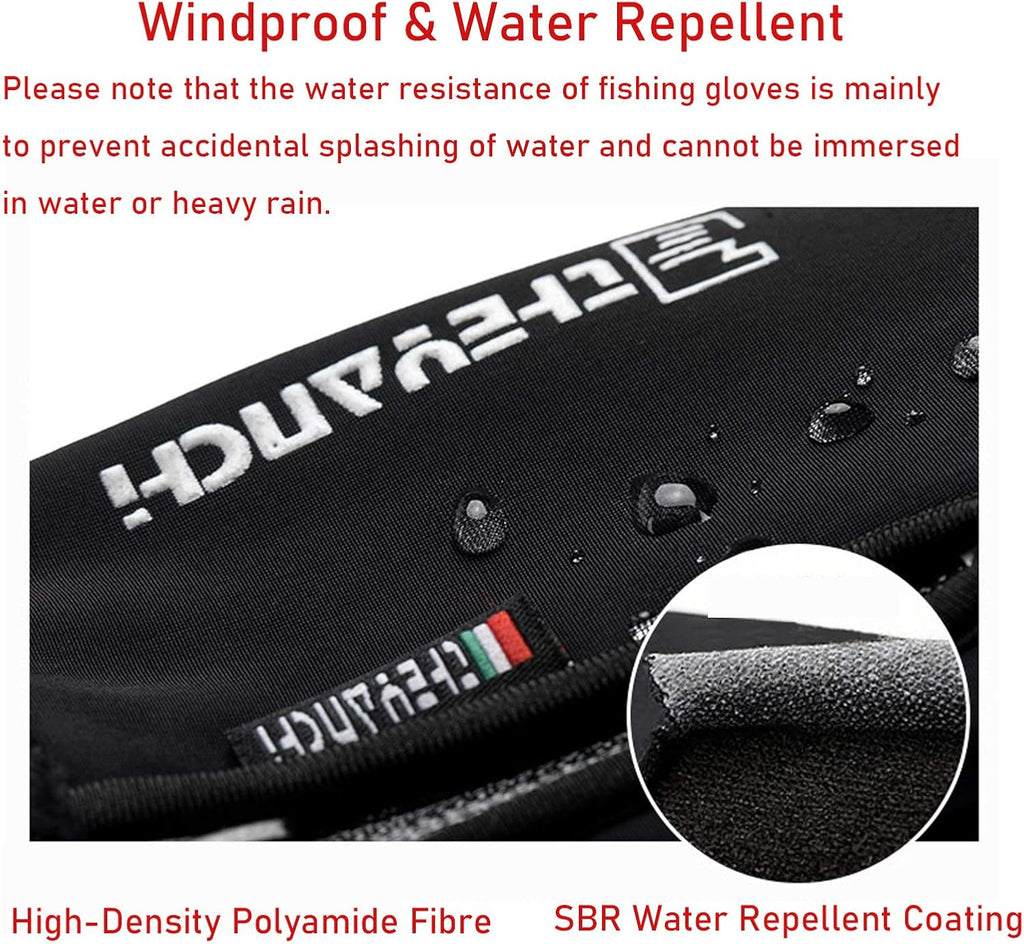 Winter Fishing Gloves for Men Women, Windproof, Water Repellent, Anti-Slip Workout Gloves, Touchscreen Cold Weather Driving Gloves for Motorcycle, Running, Cycling, Skiing, Hunting
