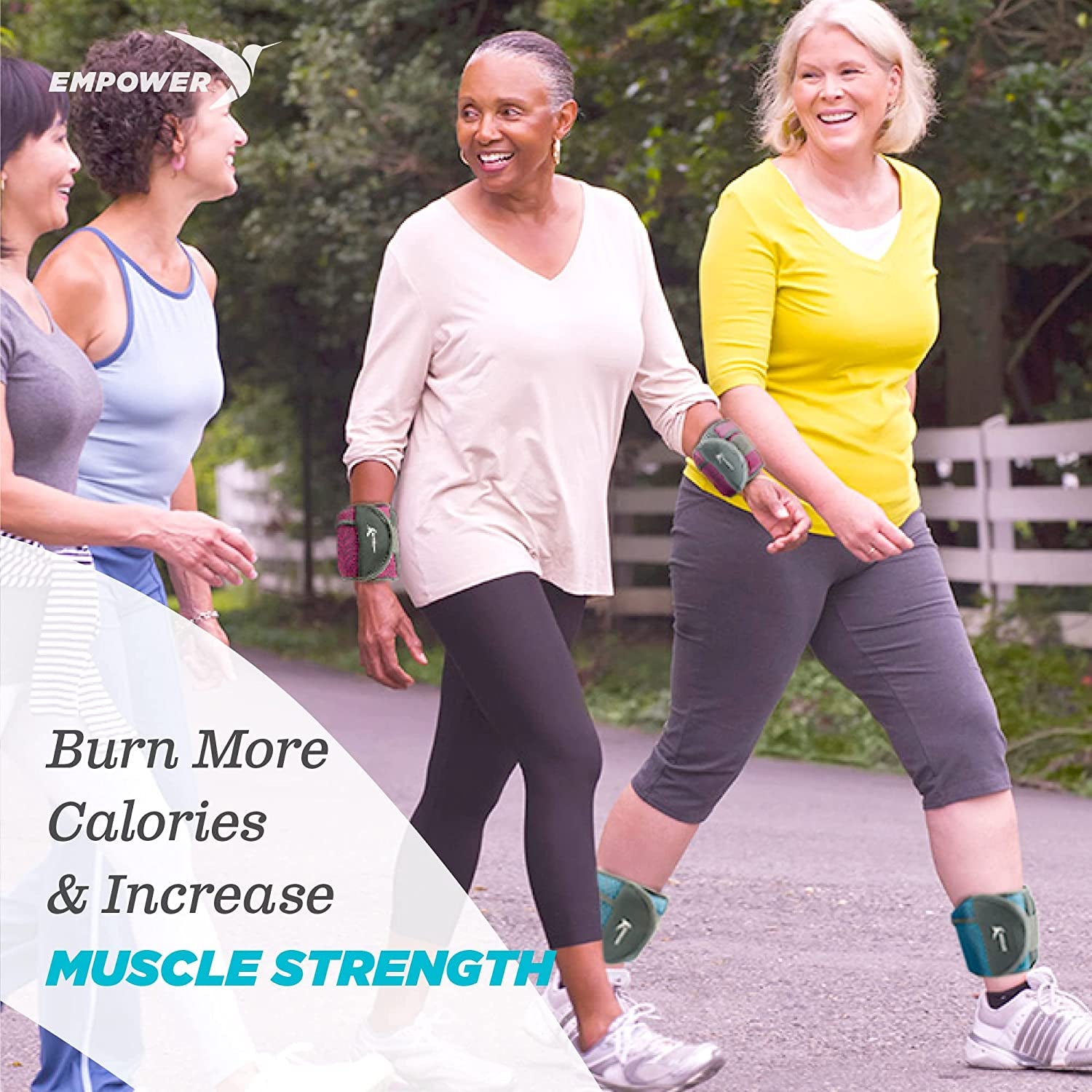 Empower Adjustable Ankle & Wrist Weights for Women for Walking, Jogging, Toning, Resistance Training, Physical Therapy (2 Adjustable Versions Available: 3-4-5 Lbs or 4-6-8 Lbs)