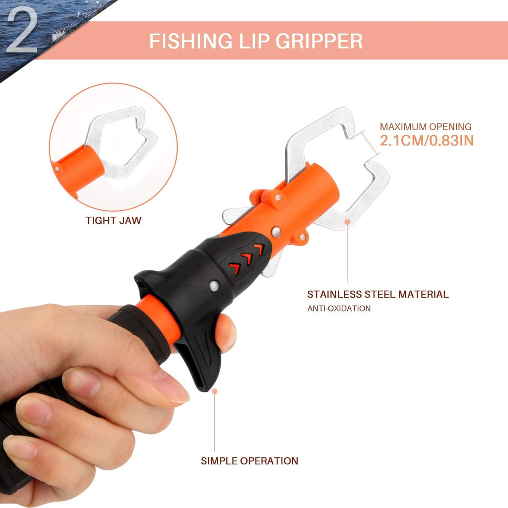 Mouhike Fishing Tool Kit Fishing Pliers, Fish Lip Gripper, Fishing Hook Remover, Handheld Digital Fishing Scale, Ice Fly Fish Pliers Fishing Gear Accessories Fishermen Gift (Battery Not Included)