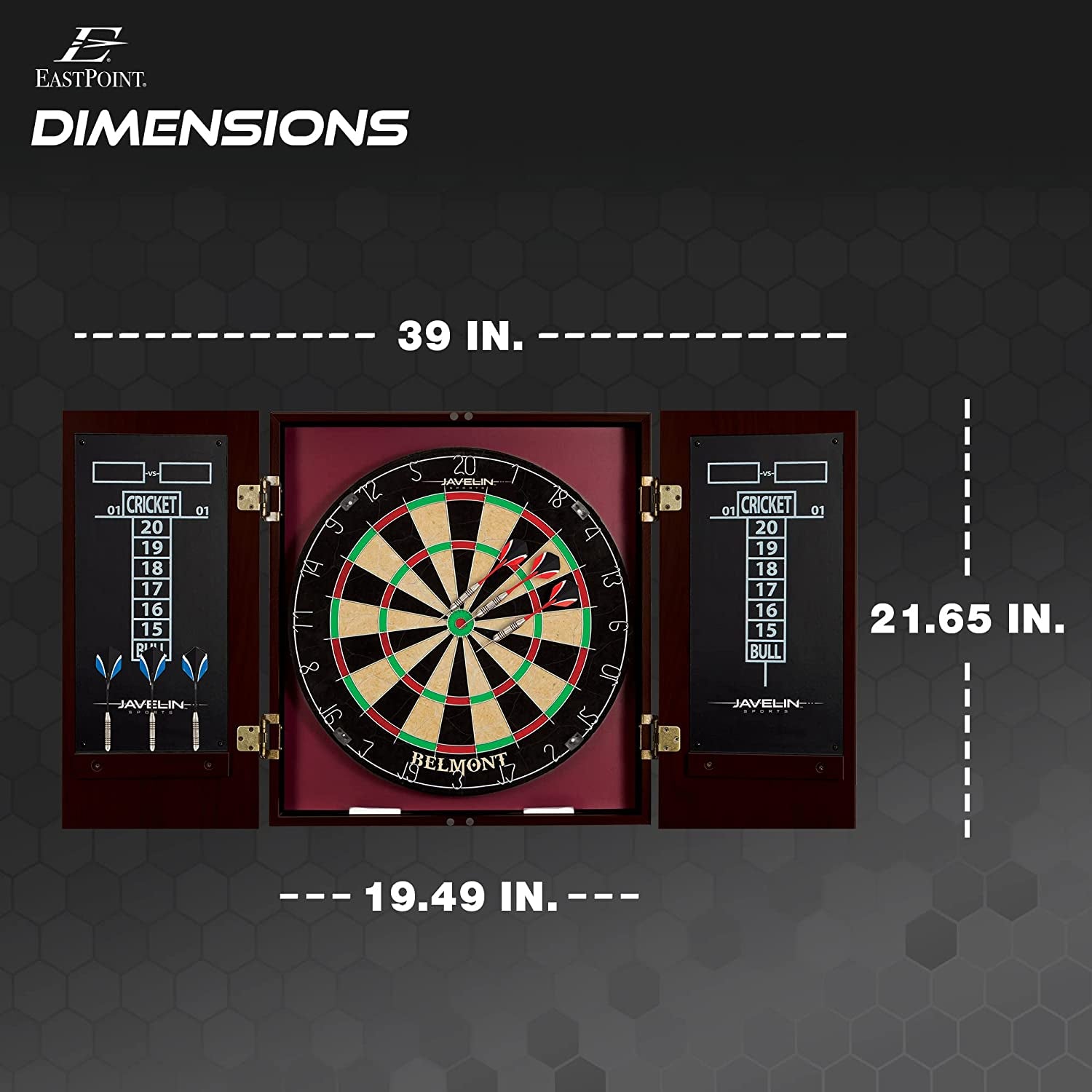 Eastpoint Sports Bristle Dartboard and Cabinet Sets- Features Easy Assembly - Complete with All Accessories