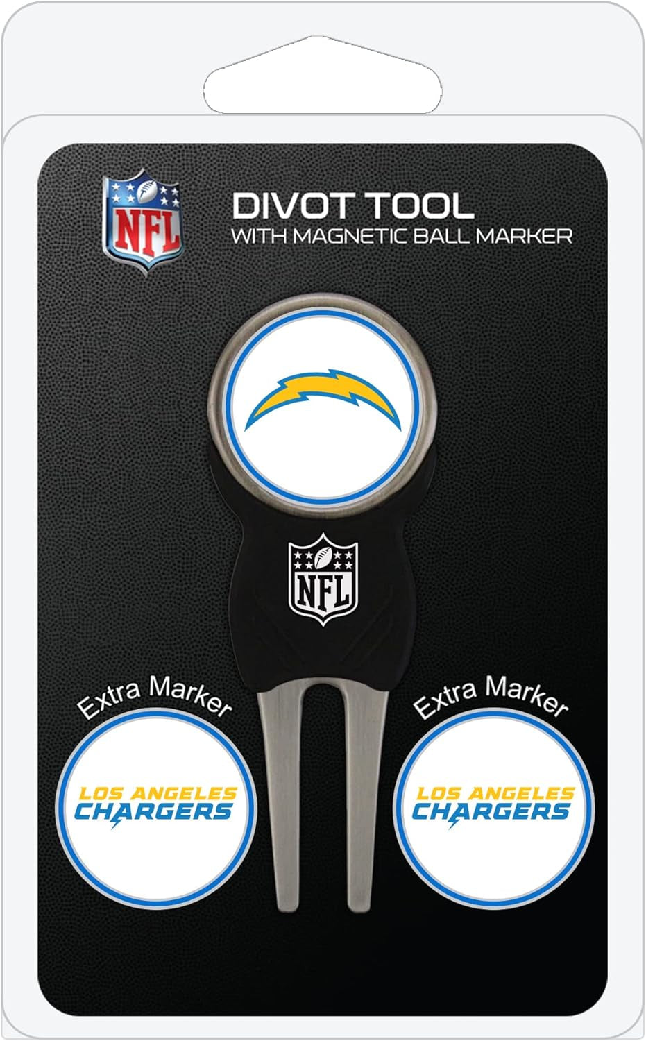 Team Golf NFL Divot Tool with 3 Golf Ball Markers Pack, Markers Are Removable Magnetic Double-Sided Enamel