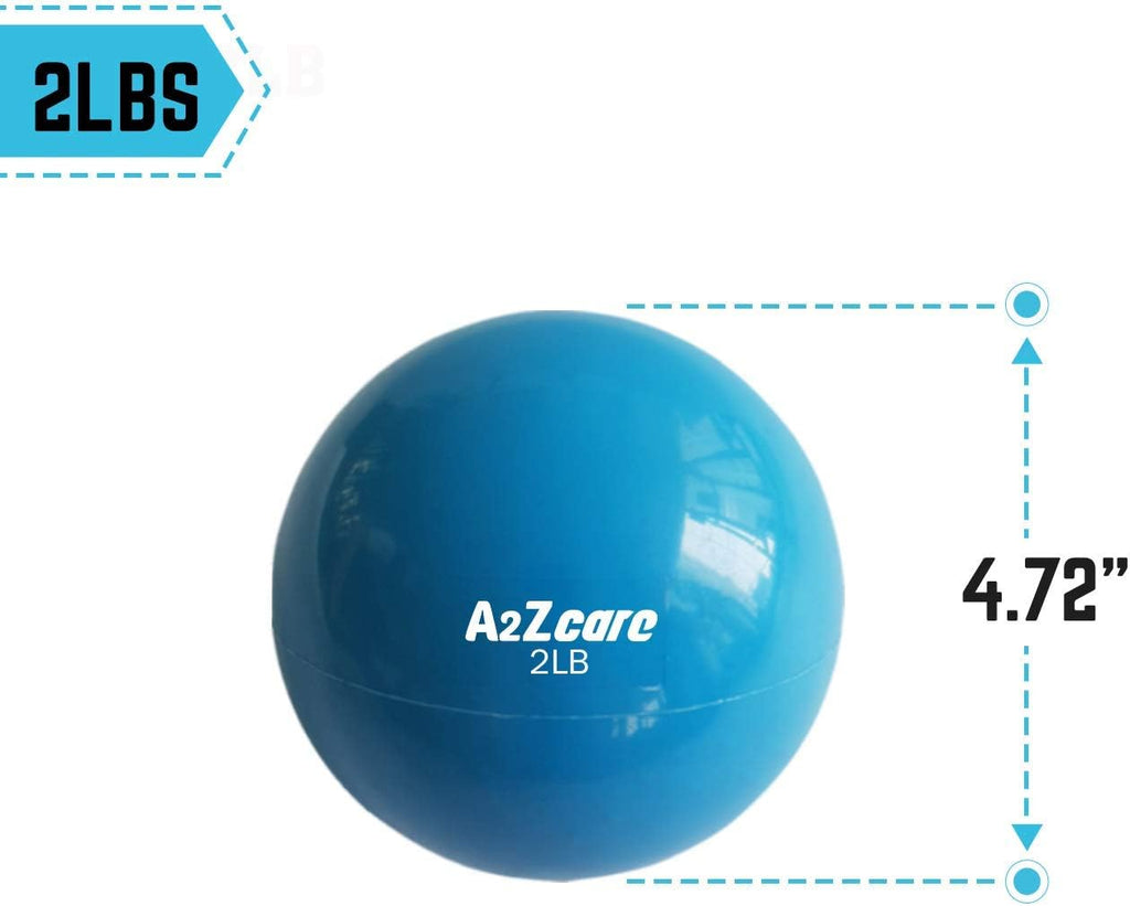 A2ZCARE Toning Ball - Weighted Toning Exercise Ball - Soft Weighted Medicine Ball for Pilates, Yoga, Physical Therapy and Fitness