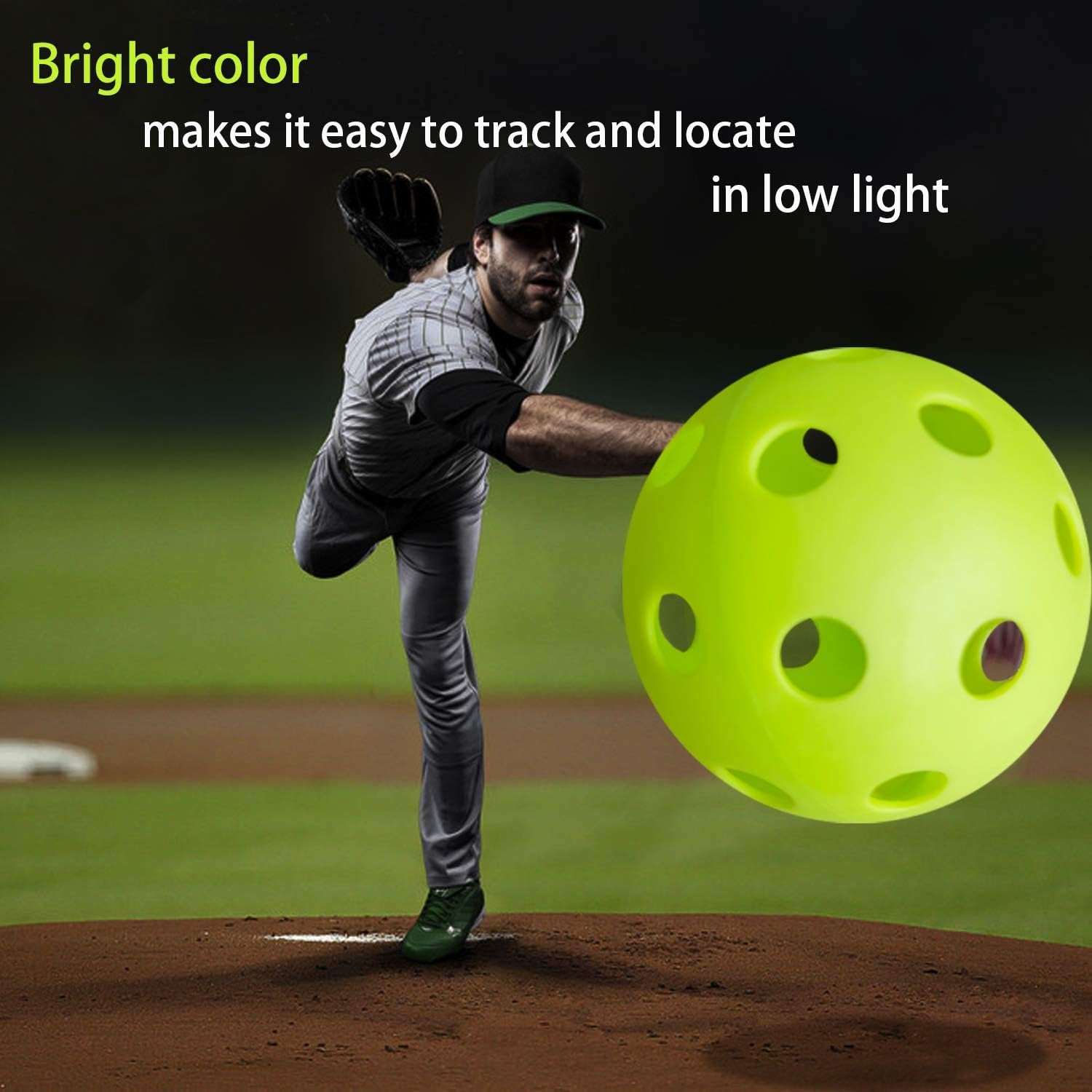 Anteer 12 Pack Plastic Baseball Practice Baseballs for Hitting, Indoor Outdoor Lightweight Balls Baseball Batting Training