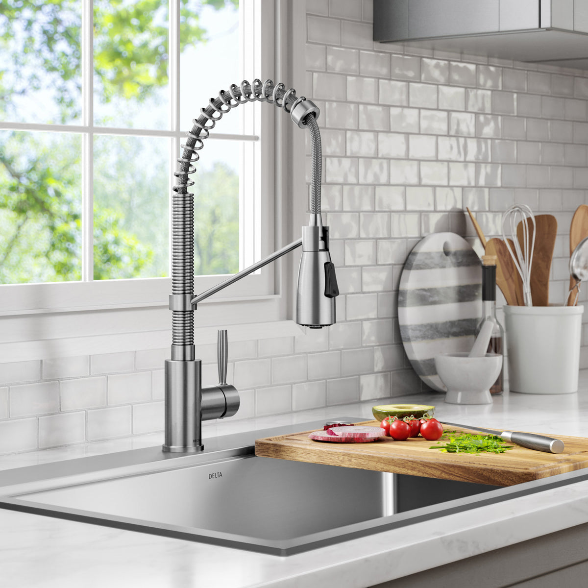 Elevate Your Kitchen with the Delta Pull-Down High Arc Faucet! ✨💧 #KitchenGoals #HomeImprovement