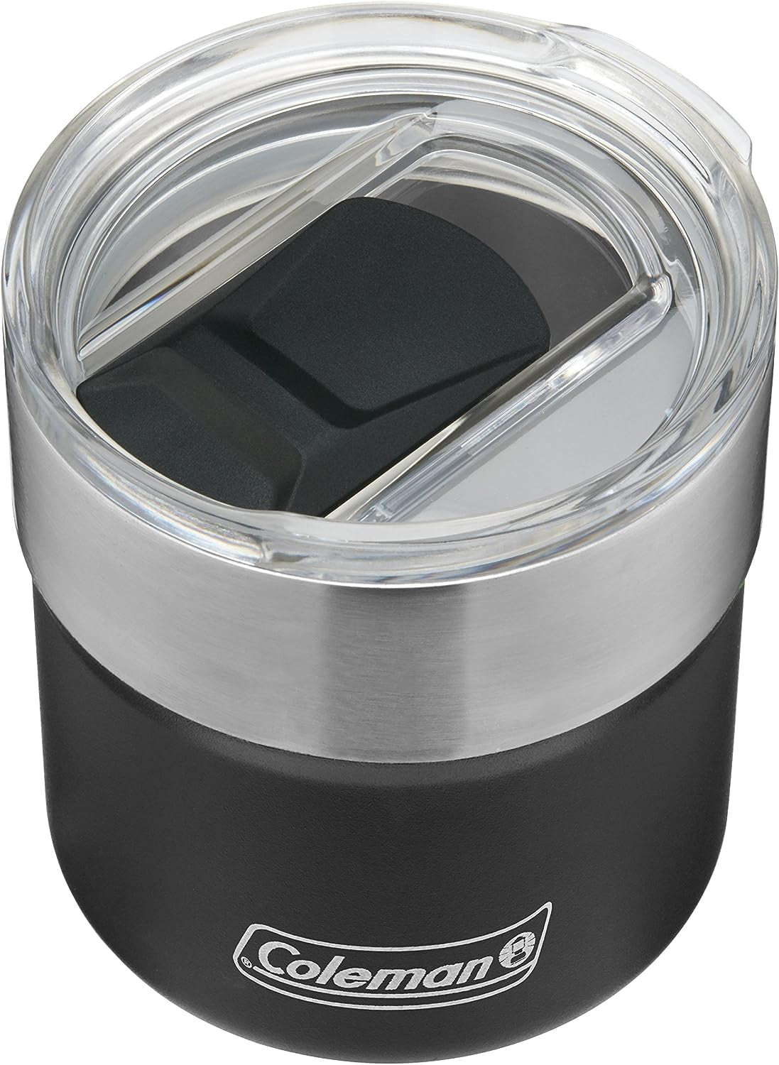 Coleman 13Oz Vacuum-Insulated Stainless Steel Rocks Glass, Outdoor Cocktail Tumbler with Slidable Spout Cover, Keeps Ice Cold up to 9 Hours
